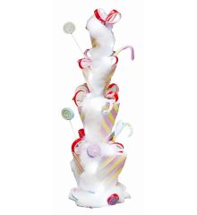 Χριστουγεννιάτικο Διακοσμητικό Συντριβάνι Ζαχαρωτών με LED Πολύχρωμο (83cm)