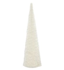 Χριστουγεννιάτικος Λευκός Γούνινος Κώνος (60cm) - 1 Τεμάχιο