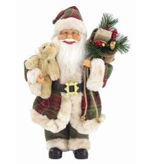 Χριστουγεννιάτικος Διακοσμητικός Άγιος Βασίλης Κόκκινος με Αρκούδο (45cm) - 1 Τεμάχιο