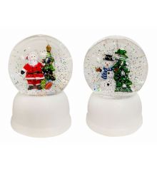 Χριστουγεννιάτικη Χιονόμπαλα με Φιγούρες και Φωτισμό - 2 Σχέδια (15cm)