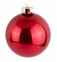 Χριστουγεννιάτικη Μπάλα Γυάλινη Κόκκινη Περλέ (7.5cm)