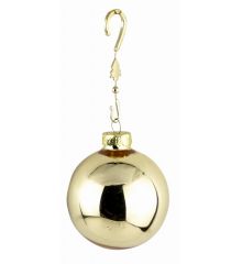 Χριστουγεννιάτικη Μπάλα Γυάλινη Χρυσή Γυαλιστερή (7.5cm)
