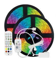 Ταινία LED Κιτ  2 χ 5 Μετρων rgb 12v + Driver + Wifi Controller με Μουσικη Ip20