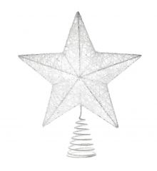 Χριστουγεννιάτικη Κορυφή Δέντρου Λευκή με Αστέρι (30cm)