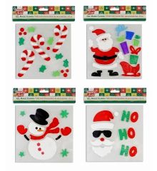 Χριστουγεννιάτικα Αυτοκόλλητα Ζελέ Τζαμιού - 4 Σχέδια (19cm)