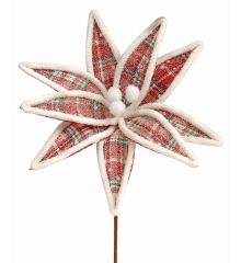 Χριστουγεννιάτικο Λουλούδι Καρό Αλεξανδρινό (29cm)