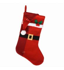 Χριστουγεννιάτικη Διακοσμητική Κάλτσα Κόκκινη με Σκούφο (50cm)