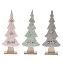 Χριστουγεννιάτικo Διακοσμητικό Γούνινο Δεντράκι - 3 Χρώματα (33cm) - 1 Τεμάχιο