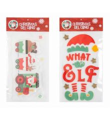 Χριστουγεννιάτικα Αυτοκόλλητα Ζελέ Τζαμιού - 2 Σχέδια (21cm)