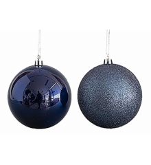 Χριστουγεννιάτικες Μπάλες Σκούρα Μπλε- Σετ 6 τεμ. (8cm)