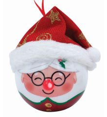 Χριστουγεννιάτικη Μπάλα Άγιος Βασίλης με LED (8cm)