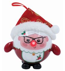 Χριστουγεννιάτικη Μπάλα Φιγούρα Άγιος Βασίλης με LED (8cm)