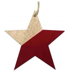 Χριστουγεννιάτικο Ξύλινο Αστέρι Κόκκινο (11cm)