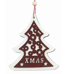 Χριστουγεννιάτικο Ξύλινο Δεντράκι με "XMAS" (13cm)