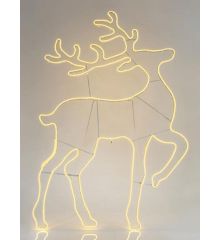 Χριστουγεννιάτικος Τάρανδος με 10m Λευκό Θερμό Φωτοσωλήνα LED NEON (140cm)