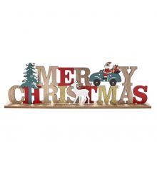 Χριστουγεννιάτικη Διακοσμητική Ξύλινη Πινακίδα "Merry Christmas" (30cm)
