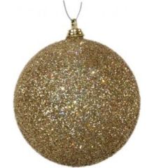 Χριστουγεννιάτικη Μπάλα Χρυσή με Χρυσόσκονη - 8 cm