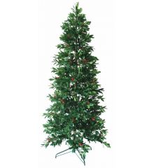 Χριστουγεννιάτικο Στενό Δέντρο με γκι - 2.10m
