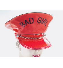 Αποκριάτικο Αξεσουάρ Καπέλο Vinyl Κόκκινο Bad Girl