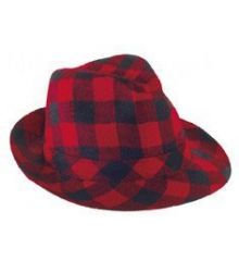 Αποκριάτικο Αξεσουάρ Καπέλο Καβουράκι Καρό (Κόκκινο)
