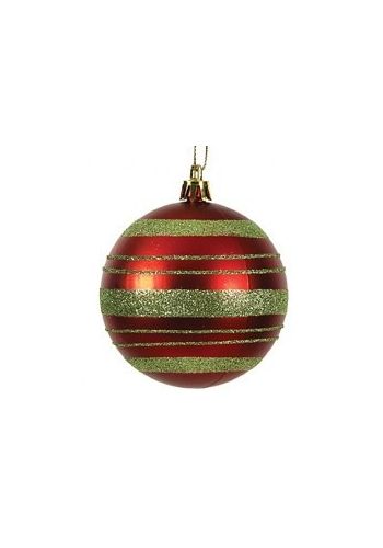 Χριστουγεννιάτικη Μπάλα Δέντρου Κόκκινη/Χρυσή - 8 cm