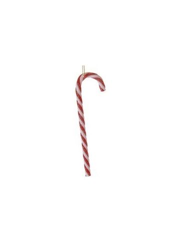 Χριστουγεννιάτικο Πλαστικό Στολίδι Μπαστούνι, Κόκκινο - Λευκό (13cm)