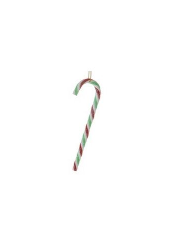 Χριστουγεννιάτικο Πλαστικό Στολίδι Μπαστούνι, Πράσινο - Κόκκινο (13cm)
