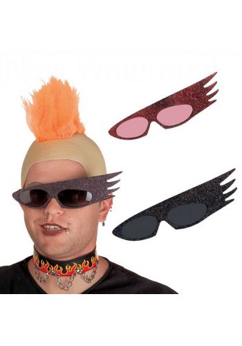 Αποκριάτικο Αξεσουάρ Γυαλιά Punk με Γκλίτερ (3 Χρώματα)