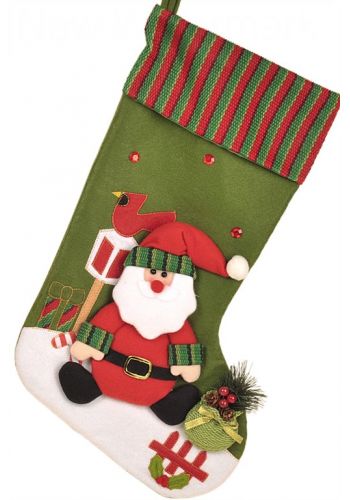 Χριστουγεννιάτικη Διακοσμητική Κάλτσα Άγιος Βασίλης - 55 cm