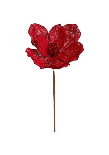 Χριστουγεννιάτικο Διακοσμητικό Λουλούδι, Μανώλια Κόκκινο (32cm)