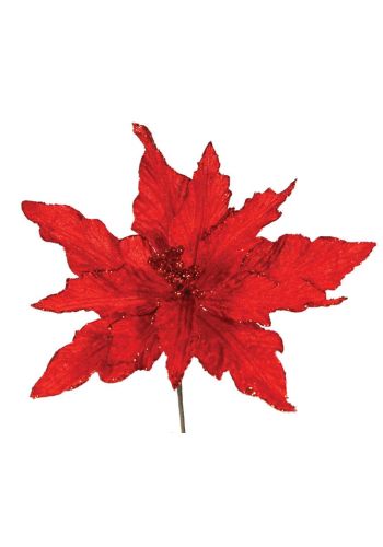 Χριστουγεννιάτικο Διακοσμητικό Λουλούδι Κόκκινο (25cm)