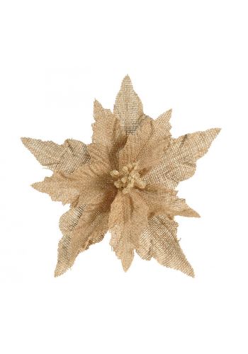 Χριστουγεννιάτικο Διακοσμητικό Λουλούδι Καφέ ΛΙνάτσα (25cm)
