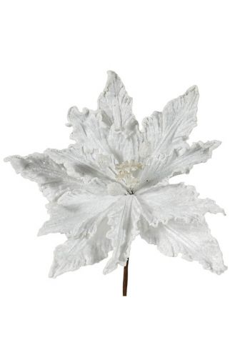 Χριστουγεννιάτικο Διακοσμητικό Λευκό Λουλούδι (25cm)