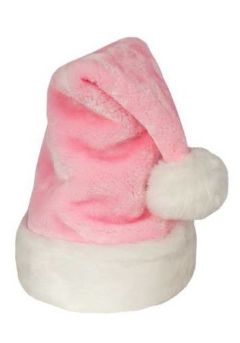 Χριστουγεννιάτικος Γούνινος Σκούφος Αϊ Βασίλη Ροζ, LUX (51cm)