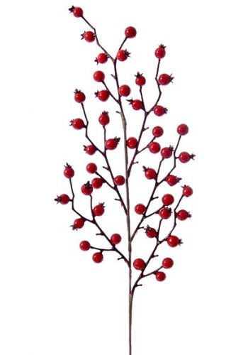 Χριστουγεννιάτικο Κλαδί με Κόκκινα Μπιλάκια, 80cm