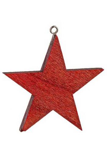 Χριστουγεννιάτικο Ξύλινο Αστεράκι Κόκκινο (8cm)