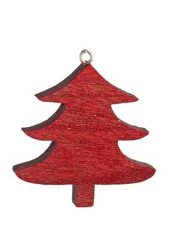 Χριστουγεννιάτικο Ξύλινο Δεντράκι Κόκκινο (8cm)