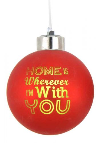 Χριστουγεννιάτικη Φωτιζόμενη Μπάλα από Γυαλί με επιγραφή - 8 εκατοστά