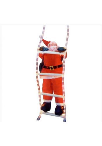 Άγιος Βασίλης που Ανεβαίνει Σκάλα από Φωτοσωλήνα (1,5m)
