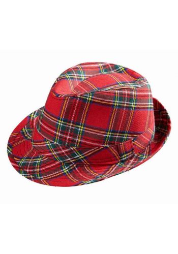 Αποκριάτικο Αξεσουάρ Κόκκινο Καρό Σκοτσέζικο Καπέλο