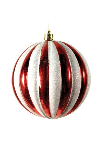 Χριστουγεννιάτικη Κόκκινη - Λευκη Μπάλα (8cm)