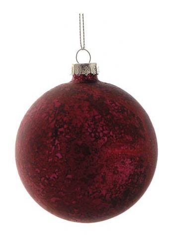 Χριστουγεννιάτικη Μπάλα Γυάλινη Φούξια Αντικέ (8cm)