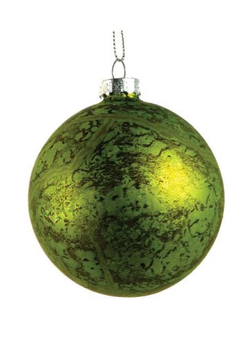 Χριστουγεννιάτικη Πράσινη Antique Γυάλινη μπάλα (10cm)