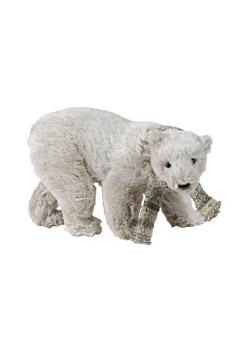 Χριστουγεννιάτικη Διακοσμητική Αρκούδα με κασκόλ, 29cm