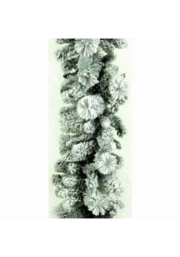 Χριστουγεννιάτικη Χιονισμένη Διακοσμητική Γιρλάντα (270cm)