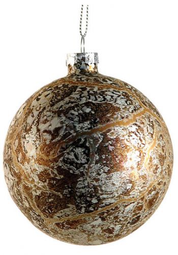 Χριστουγεννιάτικη Καφέ Γυάλινη μπάλα τύπου Antique (10cm)