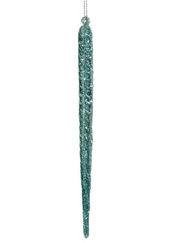 Χριστουγεννιάτικος Μπλε Γυάλινος Σταλακτίτης, 20cm