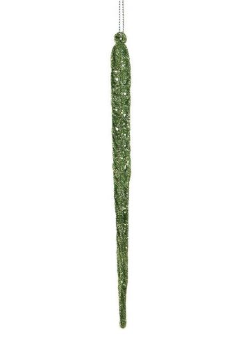 Χριστουγεννιάτικος Πράσινος Γυάλινος Σταλακτίτης, 20cm