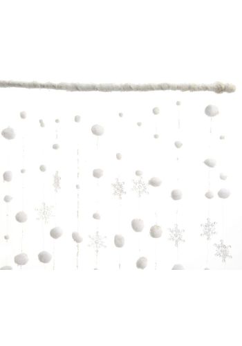 Χριστουγεννιάτικη Διακοσμητική Κουρτίνα Χιονιού (200*90cm)