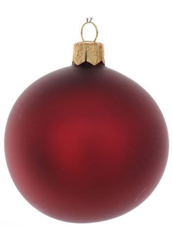 Χριστουγεννιάτικη Μπάλα Γυάλινη Κόκκινη Ματ (10cm)